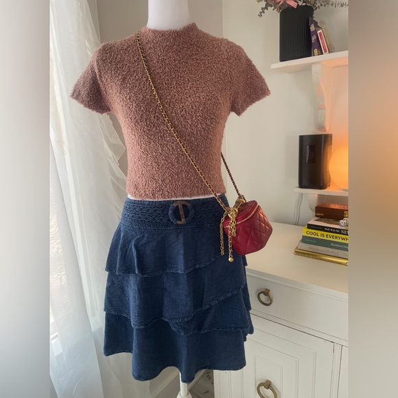 SKIMS Dresses & Skirts - Skims Sherpa Cropped Fuzzy Knit Top XXS